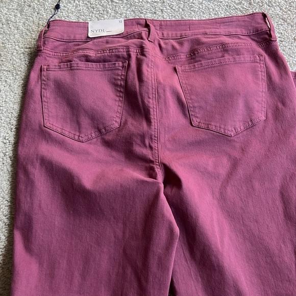 NYDJ Marilyn Straight dusty rose husk denim jean pants size 12 zip up - Picture 6 of 7